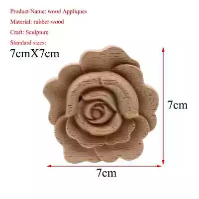 Wood Carving Natural Wooden Appliques For Furniture Cabinet Unpainted Wood • $4.34