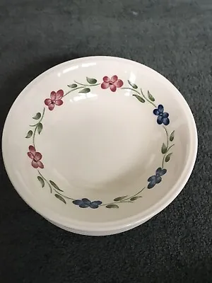 £24.99 • Buy Biltons Staffordshire Tableware Blue And Red Floral 6” Bowls X6 Vgc RARE