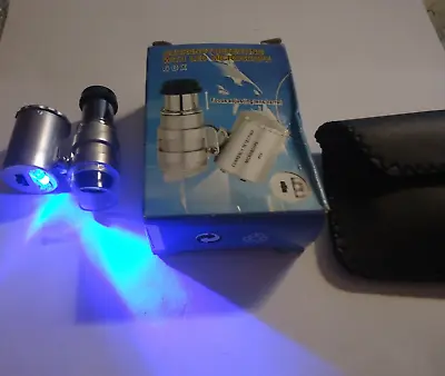1- 60x Microscope Blue Light White Light  With Cases Pocket Size • $9.95