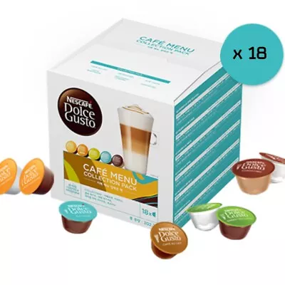 Nescafe Dolce Gusto Cafe Menu Collection Pack 18 Ct Capsule Coffee Pods Box • $52.15