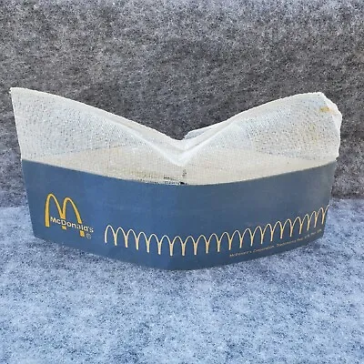 McDonald's Employee Blue And White Paper Hat Vintage From 1972 • $9.99