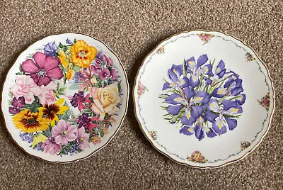 2 X Royal Albert Plates Sara Anne Schofield Queen Mothers Favourite Flowers • £10