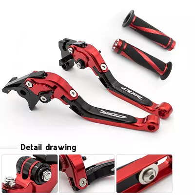 For Honda CBR600 F2 F3 F4 F4i 1991-2006 2007 CNC Red Brake Clutch Levers&Grips • $51.29