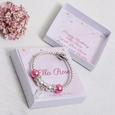 Girls Birthday Gift Christmas Stocking Filler Charm Bracelet Children Jewellery • £14