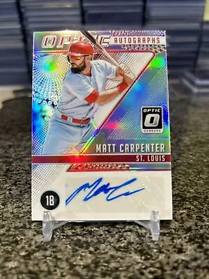 2018 Donruss Optic Autographs Matt Carpenter Auto Holo Silver Prizm Refractor SP • $29.13