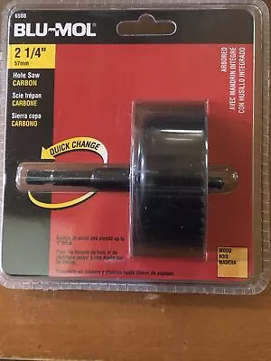 Blu-Mol 2-1/4  Quick Change Wood/Plastic Carbon Arbored Hole Saw 6508 • $8.59