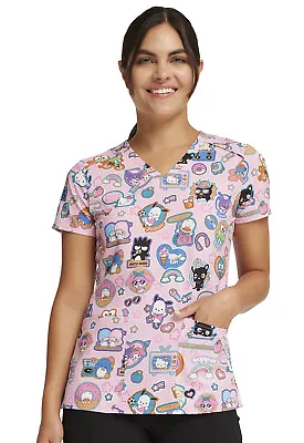 Hello Kitty Cherokee Scrubs Tooniforms Sanrio V Neck Top TF776 HSKP • $19.98