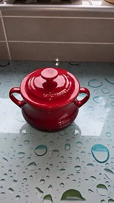 Le Creuset Red Stoneware Lidded Soup Bowl- 4.5  Tall • £15