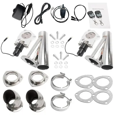 2PC 2.25inch Electric Exhaust Valve Cutout E-Cut Out Y Pipe Kit & Remote Switch • $159.99