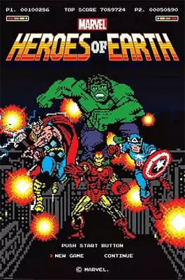 Marvel Retro : Heroes Of Earth 8-Bit - Maxi Poster 61cm X 91.5cm New And Sealed • £8.99