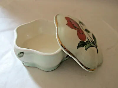 £3.99 • Buy Vintage Palissy By Royal Worcester Trinket Box With Floral Poppy Decoration 