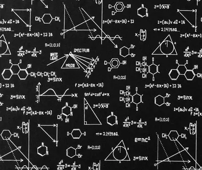 RPRK220e Chemistry Science Math Trig Mathematical Equations Cotton Quilt Fabric • $4.97