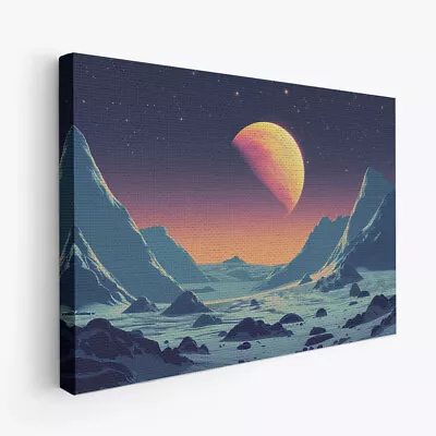 Uranus Scene Dreamscape Art Design 3 Horizontal Canvas Wall Art Prints Pictures • $58.99