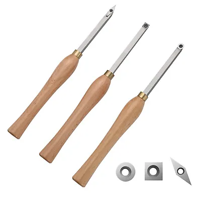 VEVOR Lathe Chisel Set 3PCS Wood Working Turning Tools Carbide Steel Toolbox • $39.59