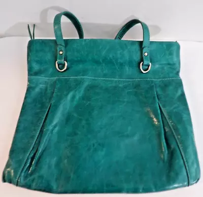 Vintage Gianni Chiarini Bag Purse Handbag Italy Leather Green Marbled Perfect! • $17.85