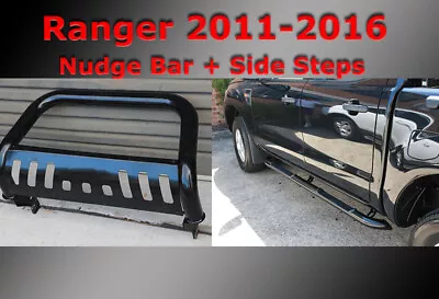 Black Side Steps + Nudge Bar To Suit Ford Ranger PX 2011-2022 • $589