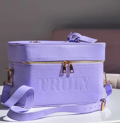 Truly Beauty Amalfi Luxury Vegan Leather Travel Trunk In Lilac BRAND NEW SEALED! • $125