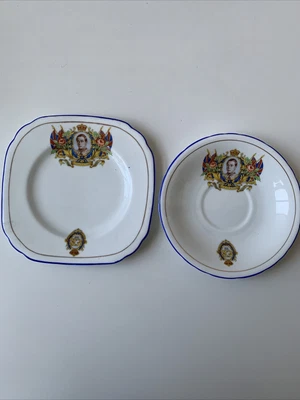 £0.99 • Buy Edward VIII Coronation 1937 Sutherland Bone China Commemorative Plate + Saucer