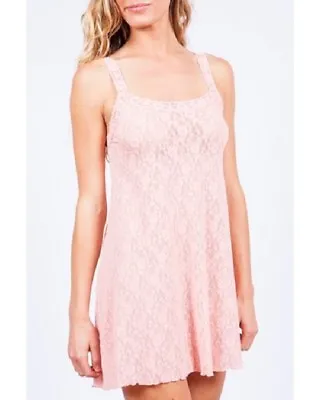 Mad Mac 1143 Lace Scoop Neck Chemise In Peach Size Medium • $45.49