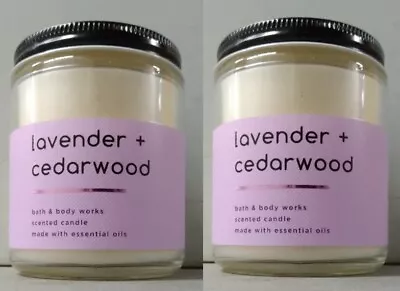 Bath & Body Works Lavender + Cedarwood Single Wick 7 Oz Candle X2 Relax Aroma • $24.90