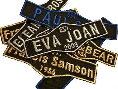 £3.90 • Buy Personalised Name Embroidered Patches Sew Iron On Badge Tag Jeans Club Est Year