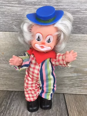 Circus Clown 7.5” Doll Plastic Body Rubber Face Hong Kong Vintage  • $10.99