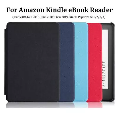 Case Protective Shell PU Leather Cover For Kindle 8/10th Gen Paperwhite 1/2/3/4 • $14.19