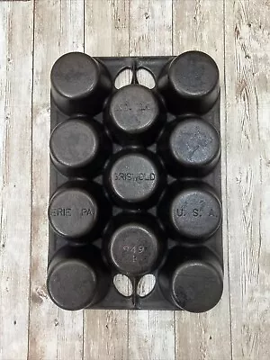 Vintage Griswold No 10 949B Cast Iron Corn Bread Muffin Pan USA Erie PA • $69.95