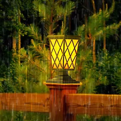 Outdoor Solar Flame Post Light Decorative Lamp For Fence Lawn Decoration • £14.90