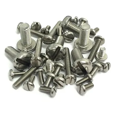 £2.68 • Buy M4 M5 M6 A2 Stainless Steel Machine Screws - Slotted Pan Head Bolts DIN85