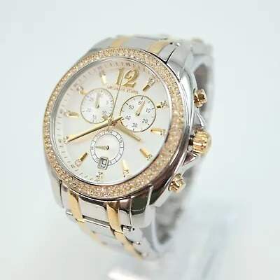 Michael Kors 42mm Meca Quartz Chronograph Watch Two Tone MK5603 New Battery • $69.99