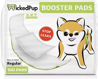 WICKEDPUP Dog Diaper Liners Booster Pads For Male And Female Dogs 100ct | Fit • $34.92