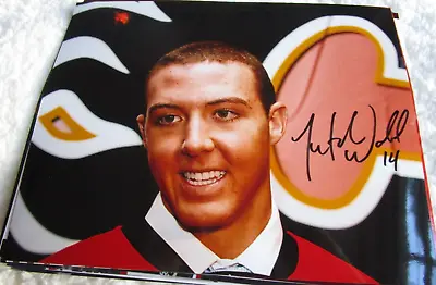 MITCH WAHL SIGNED 8X10 GLOSSY PHOTO CALGARY FLAMES Dresden Ice Lions DEL-2 • £26.99