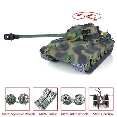 Heng Long 1/16 3888A Upgraded German King Tiger 7.0 Infrared RC Tank • $196.71
