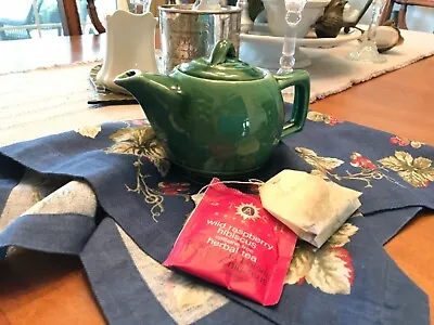 Vintage McCoy Green 1 1/2 Cup Personal Teapot With Lid No Cracks Or Chips • $38