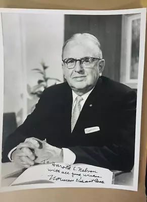 Norman Vincent Peale Autographed Photo 8x10 Politics Politician Clergyman • $119.99