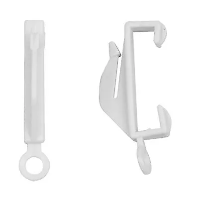 40 X DECORAIL WHITE CURTAIN RAIL TRACK GLIDER HOOKS RUNNERS + LOOP - FOR INTEGRA • £5.99