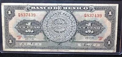 1961 - Mexico 1 Peso Paper Currency #1715 • $0.99