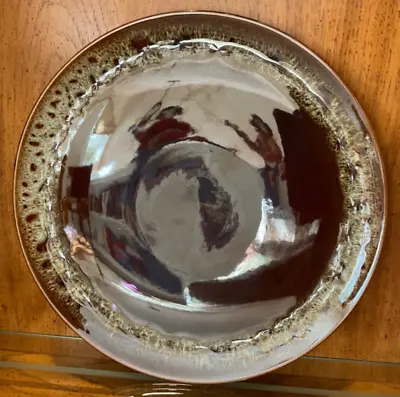 Vintage Canonsburg? Pottery Brown Drip Glaze 13” Chop Plate Round Platter Ex.Con • $14