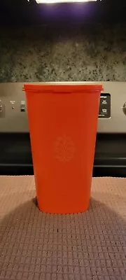 Vintage Tupperware 1222-5 Orange Tall Kitchen Storage Canister Container W/ Lid • $12.60