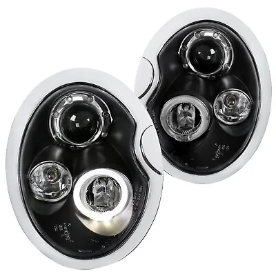 Black Fits 2002-2006 Mini Cooper S Replacement Led Halo Projector Headlights • $248.99