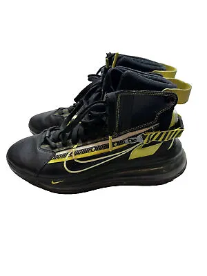 Nike Air Max 720 SATRN AS QS Size 8 BV7786 001 Black/Yellow Athletic Shoes • $64.99