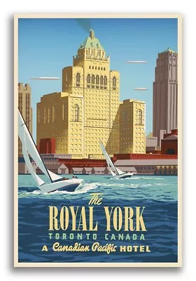 1950s Canadian Pacific Toronto Royal York Hotel Travel Poster - 20x30 • $18.95