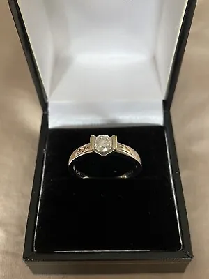 £499 • Buy 18ct 18K White Gold 0.50 Half Carat Diamond Solitaire Ring Size P Stunning!