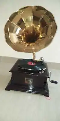 £69.99 • Buy Gramophone Square Brown Colour With Brass Horn ~ Record Player ~78 Rpm.