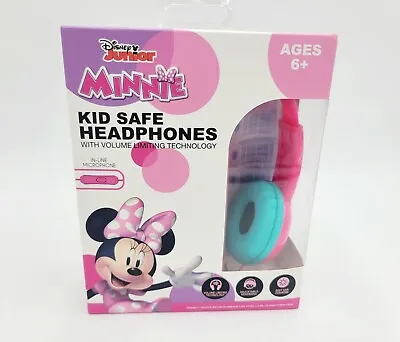 Disney Minnie Mouse Kid Safe Headphones Ages 6+ Vol Limit New Mic In Line 2023 • $16.15
