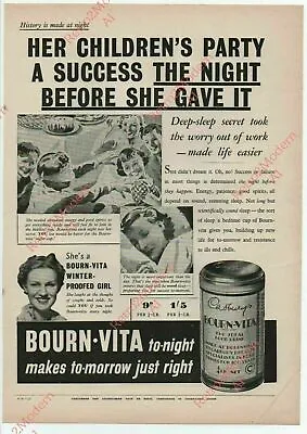 Cadburys Bourn-vita  Winter  1930s A4 Full Size Magazine Adverts Retro Vintage • £3.99