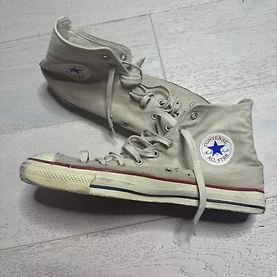 Vintage Mens Chuck Taylor All Star Hi Tops White Made In USA Size 14 • $19.95