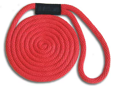 5/8  X 15' Solid Braid Nylon Dock Lines - Red - Made In USA • $26.99