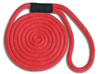 5/8  X 20' Solid Braid Nylon Dock Lines - Red - Made In USA • $30.99